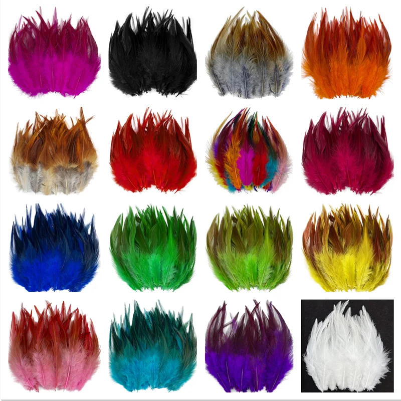 Description Picture 5 of item100pcs Rooster Saddle Chicken Pheasant Feathers Plume DIY for Needlework Jewelry Making Dream Catcher Decor Wedding Accessories