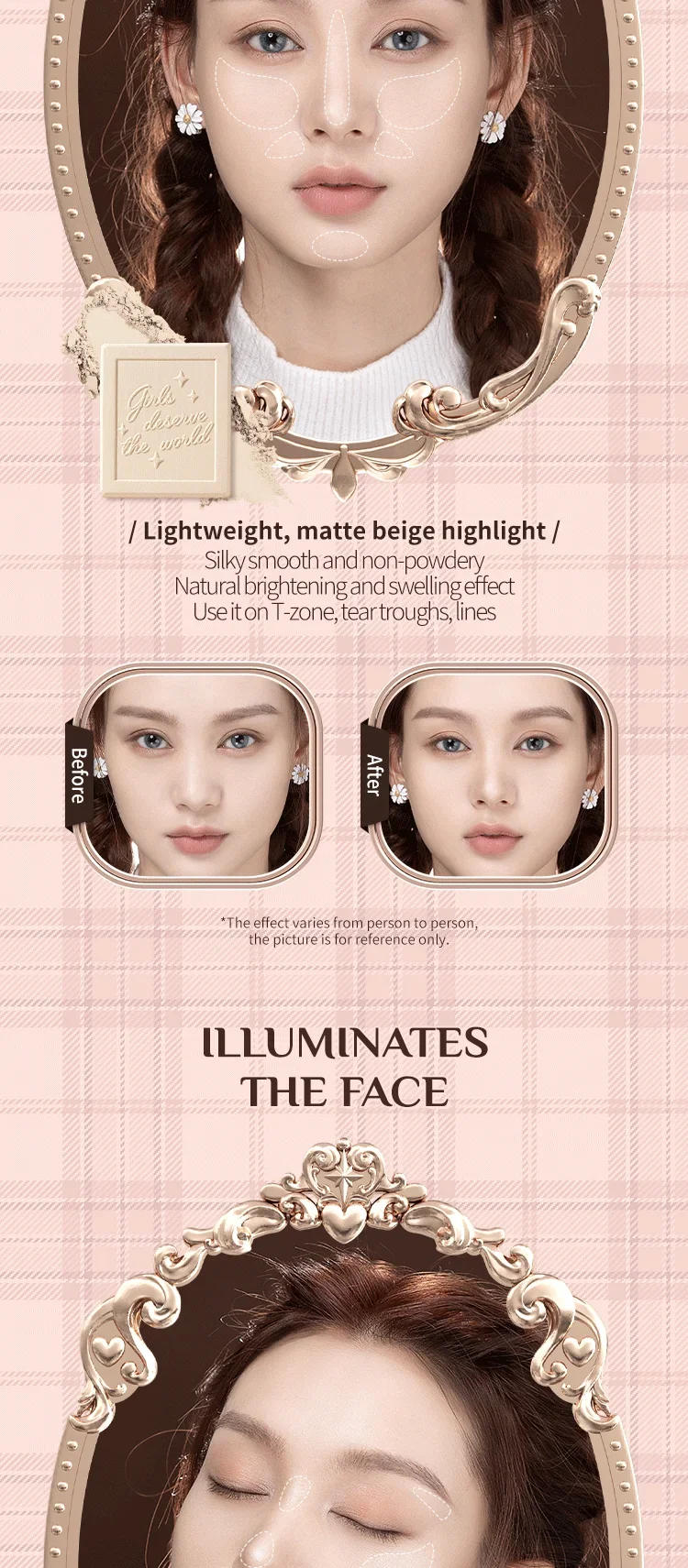 Description Picture 6 of itemFlower Knows Chocolate Wonder-Shop Highlighter Contour Powder Face Palette For Women Bronzer Illuminator original highend makeup