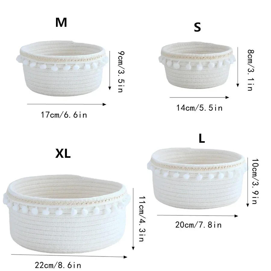 Description Picture 4 of itemPortable Woven Storage Basket Bedroom Child Toy Organizer Pouch Household Desktop Sundries Deposit Container Accessories Items