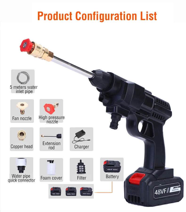 Description Picture 5 of itemAmazon Hot Selling Car Washing Pump High Pressure Wireless Washer Cleaner