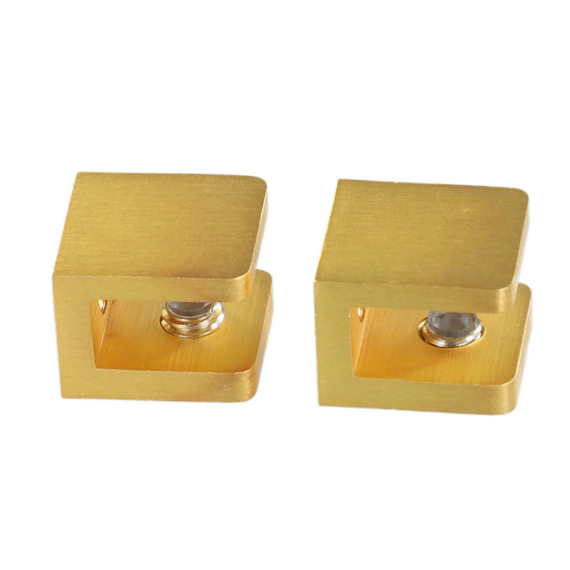 Description Picture 4 of item2pc Glass Shelf Support Clamp Brackets Brass Clip Gold Shelves For 8mm-12mm Thick Glass For Fixing Bathroom Glass