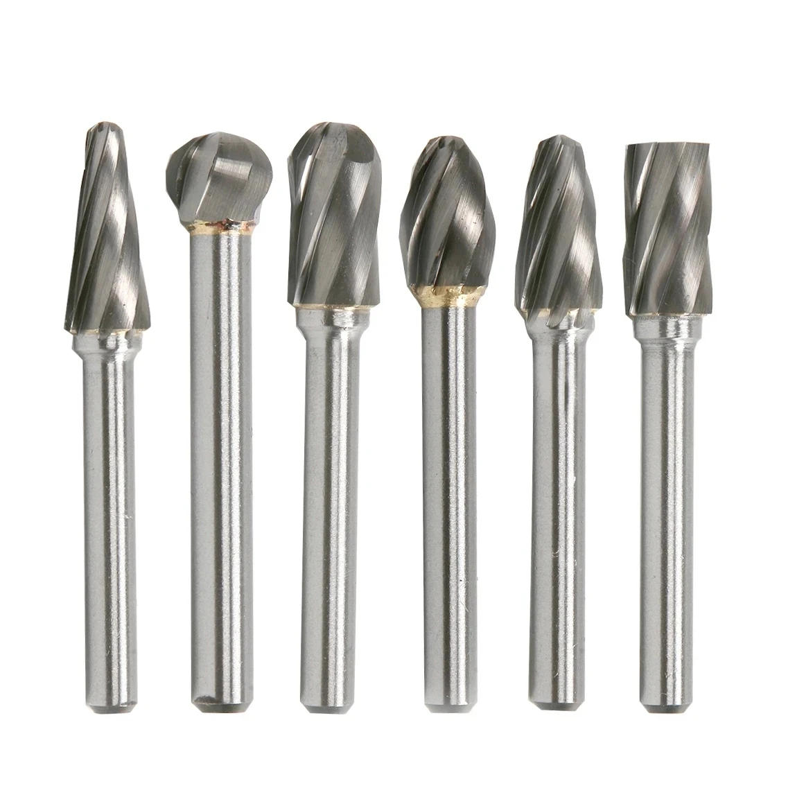 Description Picture 3 of itemFixmee 6pcs 6*10mm ACDEFL Tungsten Carbide 8 Flutes Rotary Burrs Point File Cutter Drill Bit