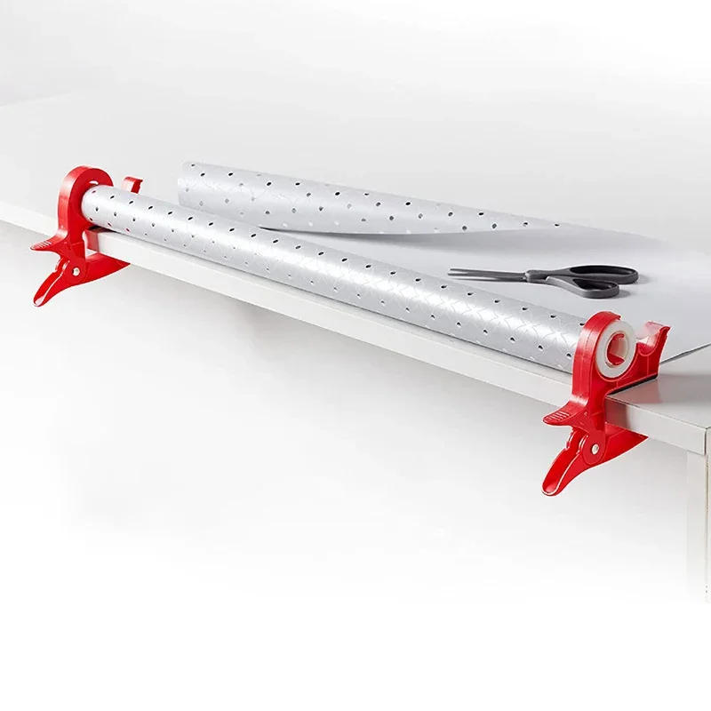 Description Picture 6 of item1PCPaper Roll Clip Christmas Packaging Partner Gift Wrapping Accessories Tape Dispensing Holder New Cutter Holiday Décor Storage