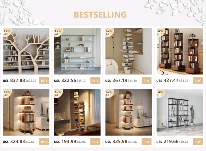 Description Picture 2 of itemDisplay Book Shelves Wood Tree Bookshelf Storage Living Room Bookends Library Buffet Cabinet Estanteria Madera Room Furniture