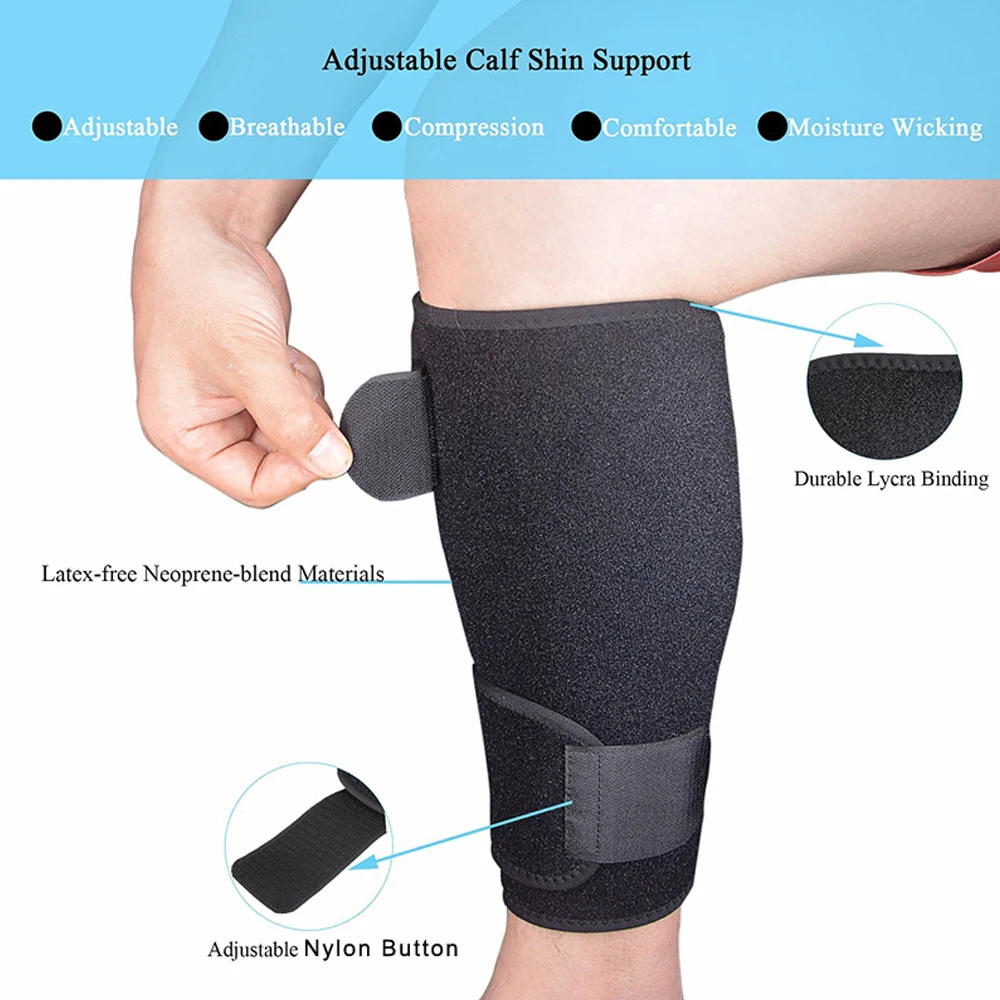 Description Picture 5 of item1Pcs BYEPAIN Calf Shin Support Brace, Adjustable Brace Compression Leg Sleeve Wrap Band for Running, Sports - Great Shin Support