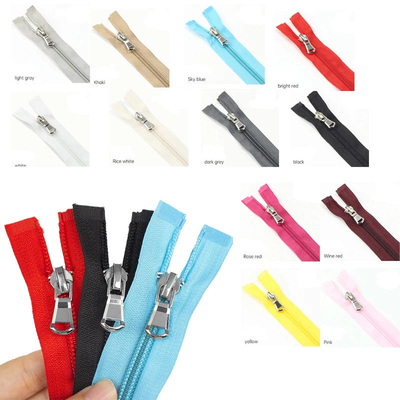 Description Picture 3 of item1Pcs 15 Inch-31 inch (40cm-80cm) Nylon Coil Zippers Open-End For DIY Tailor Sewing Crafts Nylon Zippers Accessories 13 Colors