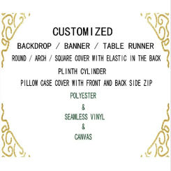 DIY Thicker Polyester Polycotton Vinyl Custom Personalized Table Cover Plinth Cylinder Photo Studio Background Banner Backdrop