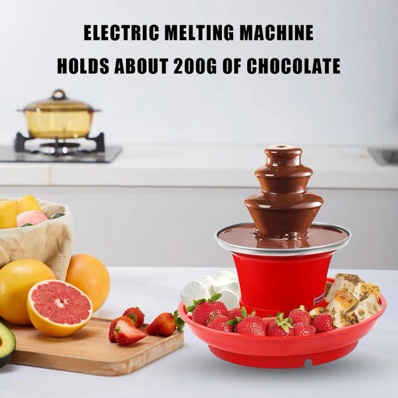 Description Picture 4 of item3 Layer Automatic Chocolate Melting Tower DIY Handmade with Fruits/Nuts/Treats Serving Tray for Weddings Birthday Parties