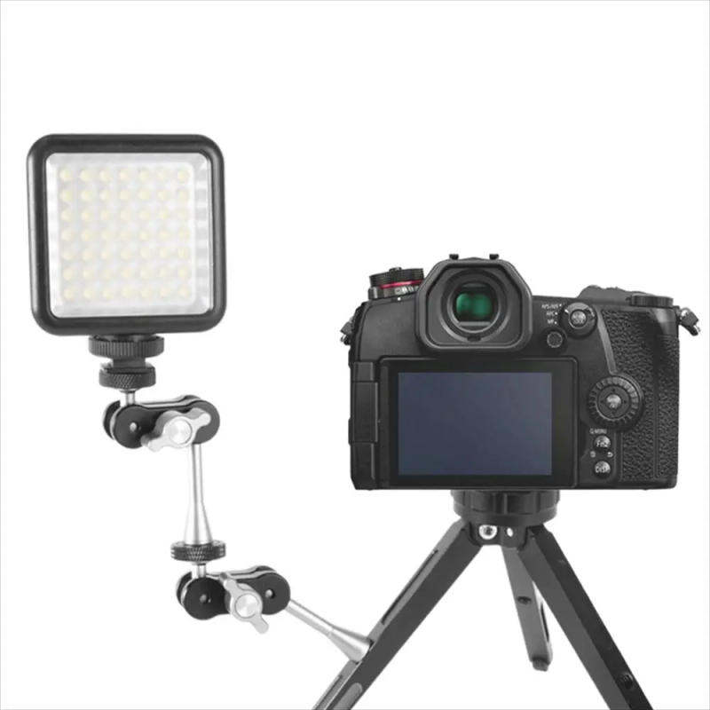 Description Picture 3 of itemDouble Ball Head Magic Arm 1/4 inch Screw CNC for SLR Camera Tripod Cage Rig LED Video Light Microphone Field Monitor Load 2kg