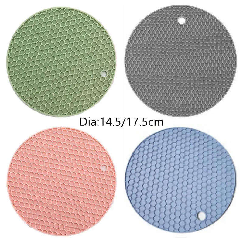 Description Picture 3 of itemRound Honeycomb Shaped Mats Non-slip Table Mat Heat Resistant Silicone Trivet Mat for Kitchen Accessories