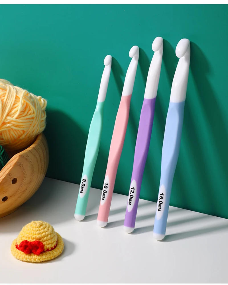 Description Picture 5 of itemMulticolor Knitting Needles 8-15mm Soft Grip Ergonomic Handle Yarn Crochet Needle Weaving Crochet Hook Needles DIY Craft Tools