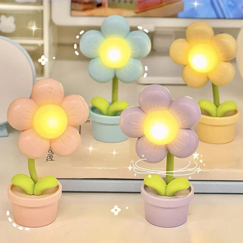 Description Picture 2 of itemMini LED Flower Night Light Cute Small Table Lamp Desktop Ornament Bedside Bedroom Ambient Lights Children Toy Kids Holiday Gift