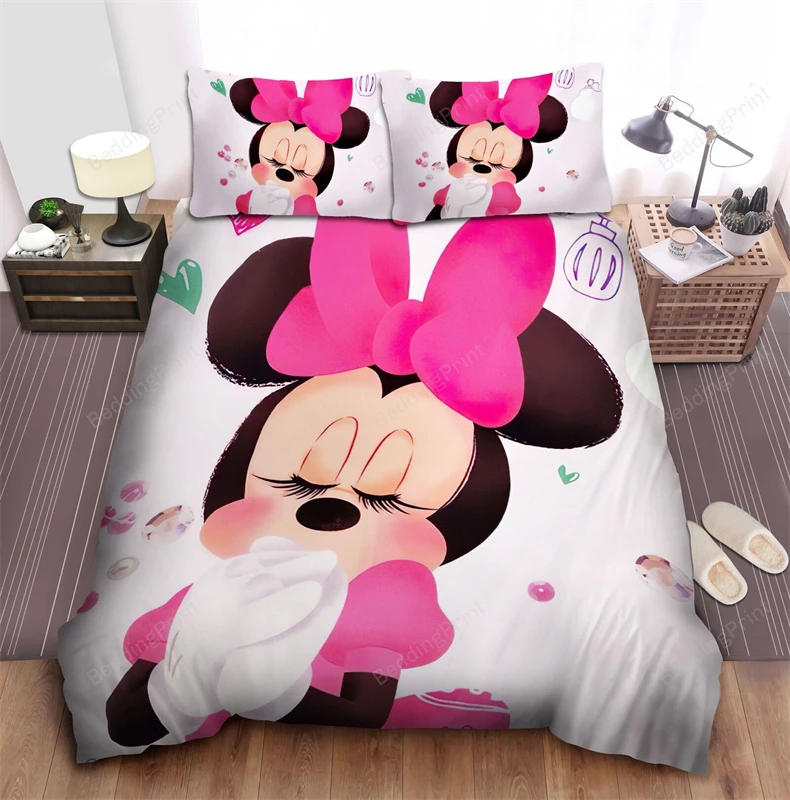 Description Picture 4 of itemDuvet Cover Minnie Pink Princess Style Cartoon Bedroom Decoration for Teenagers and Kids Adult Room Bedding Set Single Double