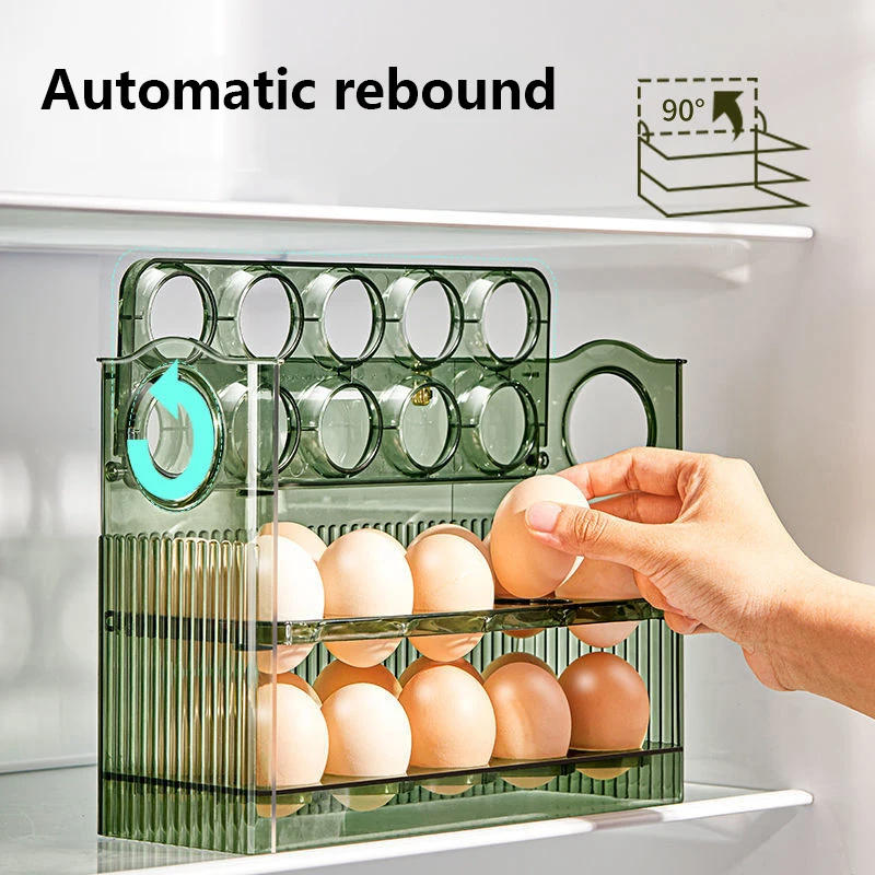 Description Picture 4 of itemEgg Storage Box Refrigerator Organizer Food Containers Egg Fresh-keeping Case Holder Tray Dispenser Kitchen Storage Boxes