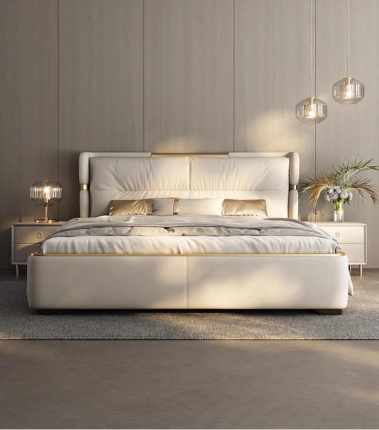 Description Picture 5 of itemLuxury Bedroom Marriage Bed Storage Organiser King Size Wood Bed Modern Multifunctional Camas De Casal De Luxo Home Furniture