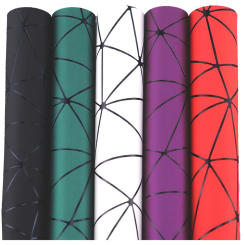 30cmx134cm Roll Black Geometric Network Faux Leather Fabric Synthetic Handbag Bow Craft DIY Sewing Material BH445