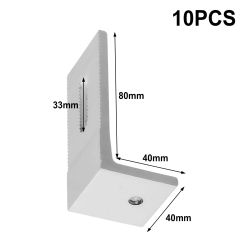 10pcs Solar Panel Mounting Brackets Flat Roof Mount Kit  Photovoltaic 90 Degree L Bracket Solar System Installation Accessories