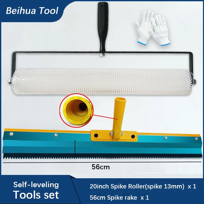 Description Picture 2 of itemBeihua Self-leveling tools set 20inch Spike Roller Spike Rake Epoxy Floor Paint Tools