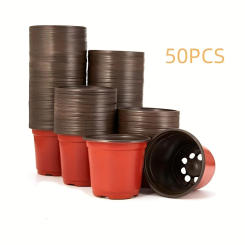 50-Pack Americana Style Nursery Pots - Versatile Indoor/Outdoor Seedling Containers, Durable & Decorative
