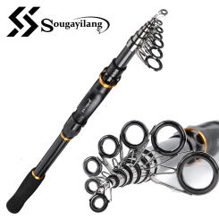Sougayilang 99% Carbon Portable Telescopic Fishing Rod Spinning Fish Hand Fishing Tackle Casting Rod Good Carp Sea Fishing Pole