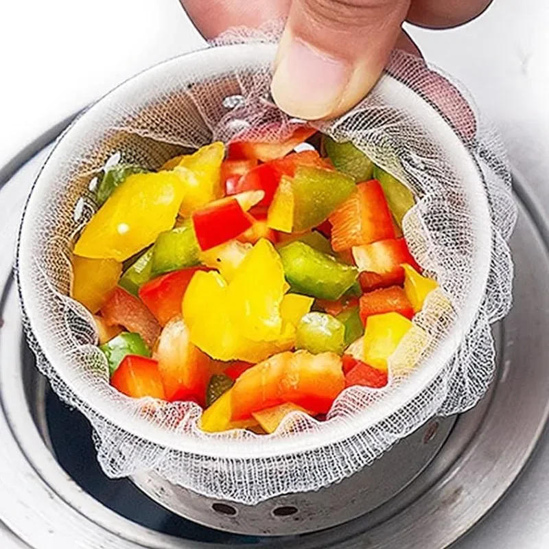 Description Picture 2 of itemDisposable Sink Filter Mesh Bag Sink Strainer Drains Hole Anti-blocking Garbage Net Bags Kitchen Food Waste Collecting Filter