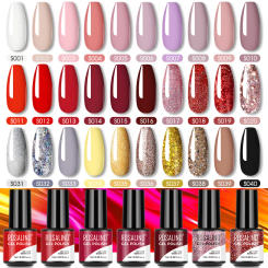 ROSALIND Red Series UV Nail Gel Hybrid Varnish Semi Permanent For Manicure Art Nail Polish Matt Base Top Coat Gel Nail Polish