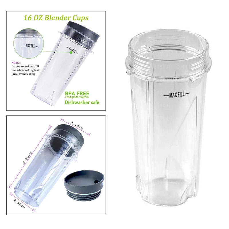 Description Picture 3 of item16oz Blender Cup Versatile Leakproof Compatible Smoothies Portable Blender Cup Serve Cup for BL780 BL810 BL770 BL740 BL660