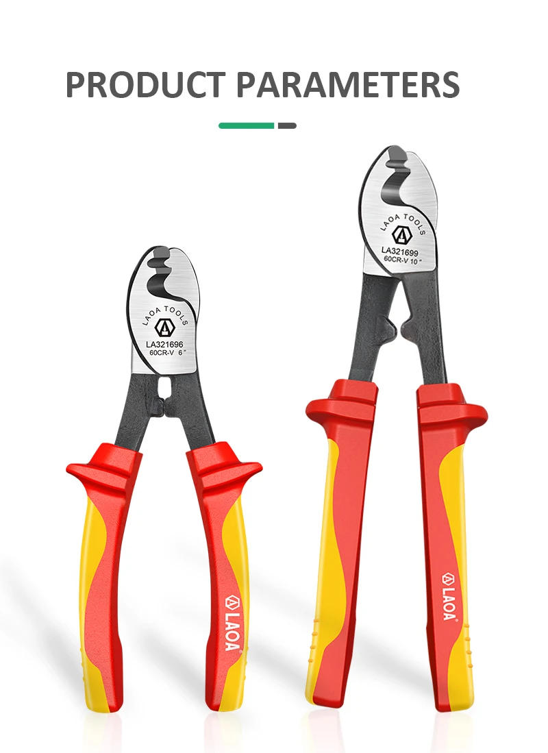 Description Picture 6 of itemLAOA Insulated Cable Scissors 1000V Protection Against Electric Shock Wire Stripper Tool Cable Scissors Manual Tool