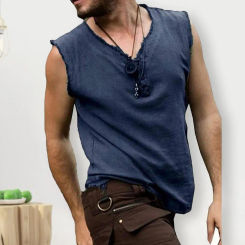 Männer Top Pullover Tank Top schnell trocknen farbe cht trend ige zerrissene Sommer T-Shirt