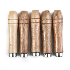 Replacement Wooden File Handle Small Steel 4mm Diameter Wood For File Craft Tool Replacement Strong Metal Collar
