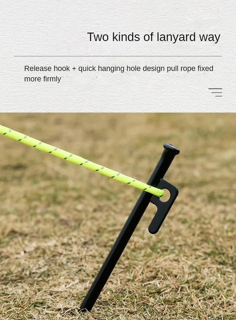 Description Picture 6 of item40cm Steel Tent Peg 30cm Metallic Ground Nail 20cm Iron Tent Stakes Outdoor Camping Canopy Sunshade Flysheet Tarp Accessories