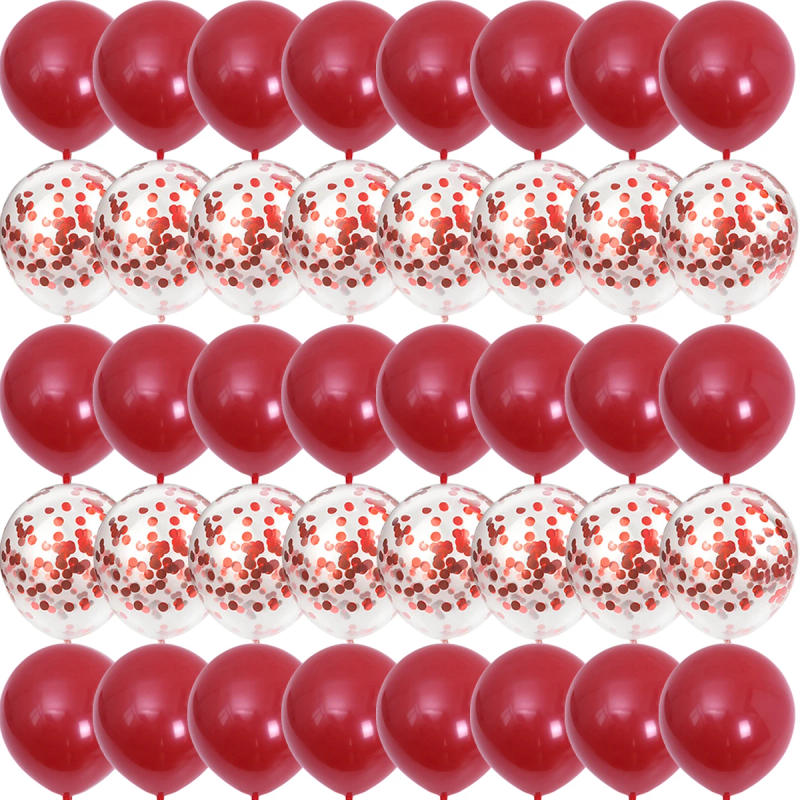 Description Picture 3 of item40PCS 10inch Pomegranate Red Confetti Latex Balloons Wedding Globos Birthday baby shower House Valentine's Day party Decorations