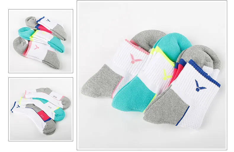 Description Picture 4 of item1Pair Original VICTOR Women's Sports Socks Professional Badminton Socks Middle Tube SK234 Thickened Towel Bottom 22-25cm