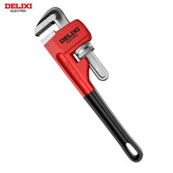 DELIXI ELECTRIC 10-inch Heavy Duty Pipe Wrench，High Carbon Steel Aluminum Large Opening Adjustable Wrench，Cutting of Pipe Pliers