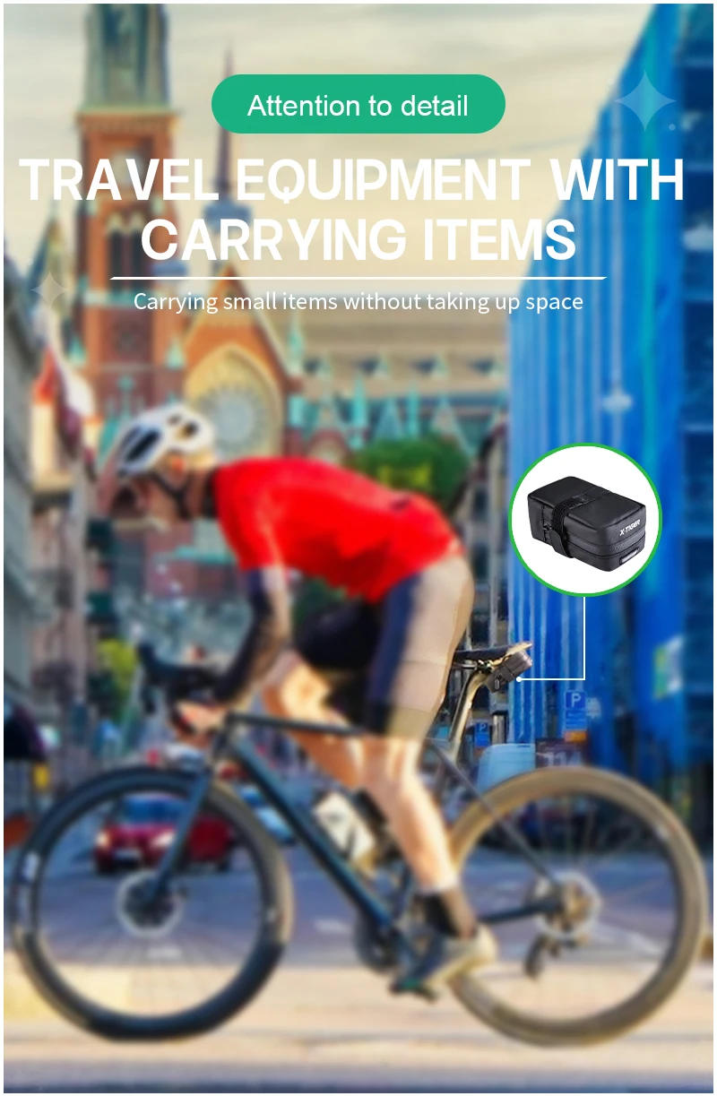 Description Picture 5 of itemX-TIGER Mini Bicycle Saddle Bag Portable Waterproof Reflective MTB Road Bicycle Storage Bag Tail Light Bag Bike Accessories