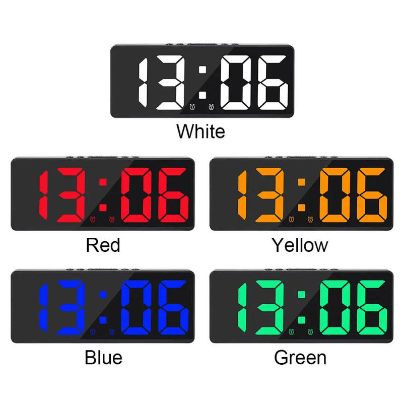 Description Picture 4 of itemCreative Number Clock Color Nightlight Temperature Calendar Alarm Clock LED Large Number Electronic Clock Backlight Home Decor
