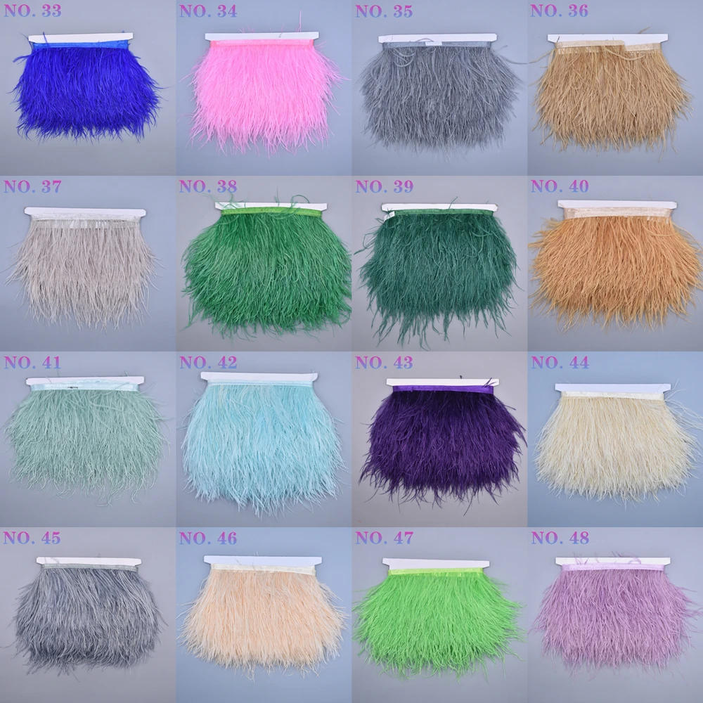 Description Picture 4 of item10Meter Ostrich Feathers on Tape Ribbon Fringe Trim 8-10CM Handicraft Accessories Ribbon Feather Fringes Sewing Trimmings Flecos