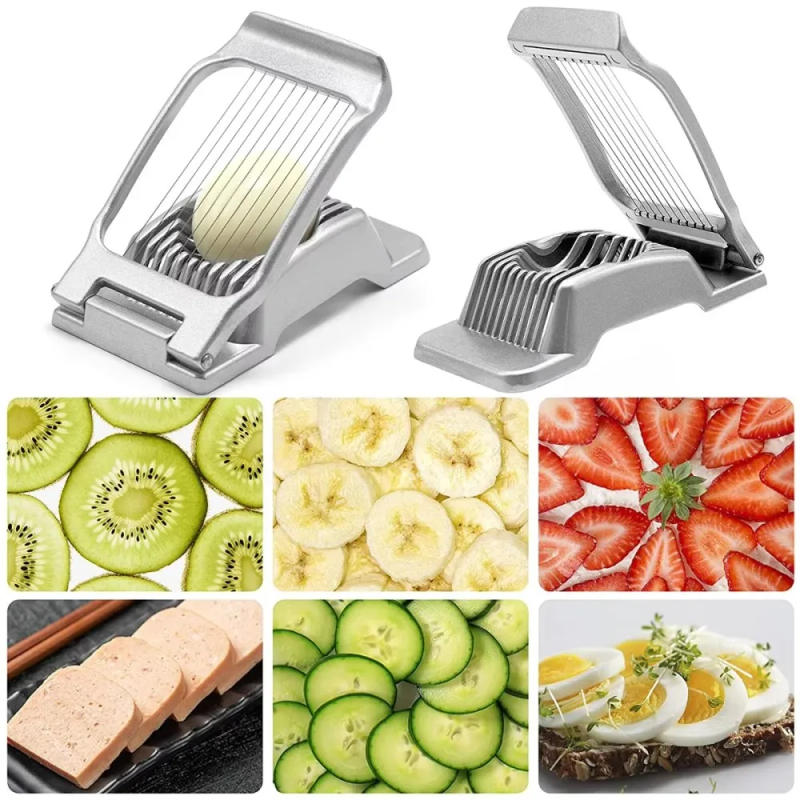 Description Picture 4 of itemMulti-Function Egg Slicer Heavy Duty Boiled Eggs Cutter Stainless Steel Manual Cutting Ham Mushroom Soft Fruit Kitchen Gadgets