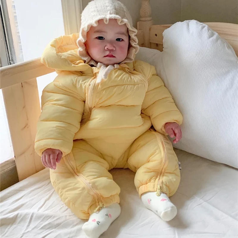 Description Picture 4 of itemBaby jumpsuit winter new plush and thick hooded down climbing suit for babies to go out and hug clothes, newborn cotton jacket