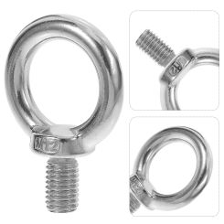 2 Pcs Eye Bolts Ring Screw Thread Lifting Threaded Screws Device Nuts 304 Stainless Steel M12 for Rope Fitting Eyelets