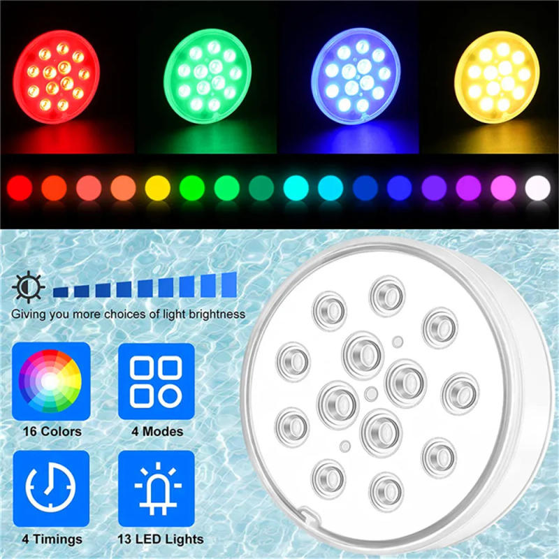 Description Picture 3 of itemUSB Rechargeable Swimming Pool Light RGB LED Night Light with Suction Cup RF Control Outdoor Pond Underwater Submersible Lamp