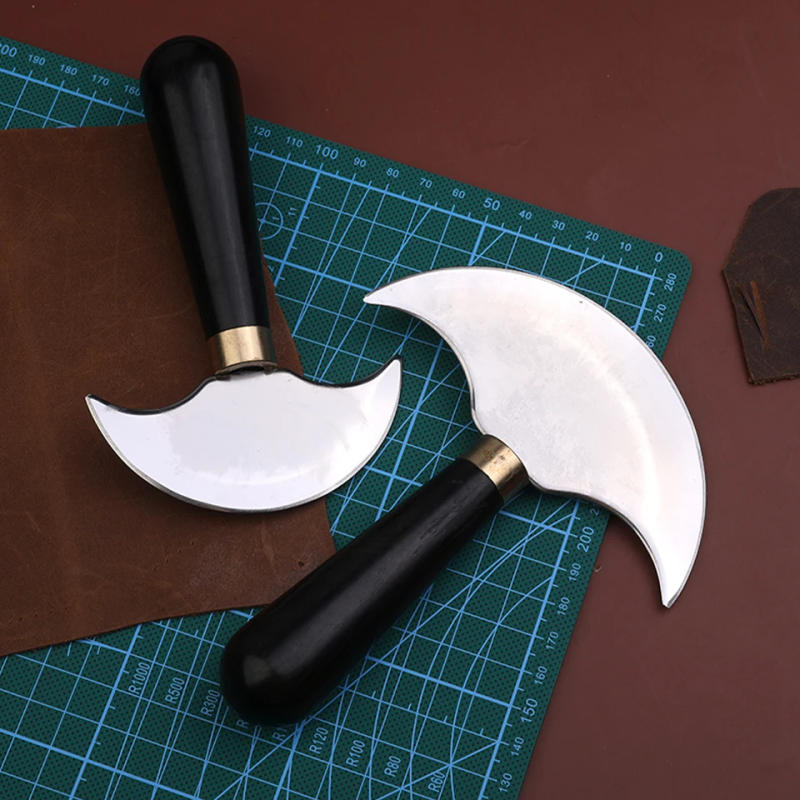 Description Picture 4 of itemMIUSIE Professional Leather Knife Half Round Blade Leather Craft Knife DIY Handcraft Wood Handle Cutting Skiving Cutter Tool