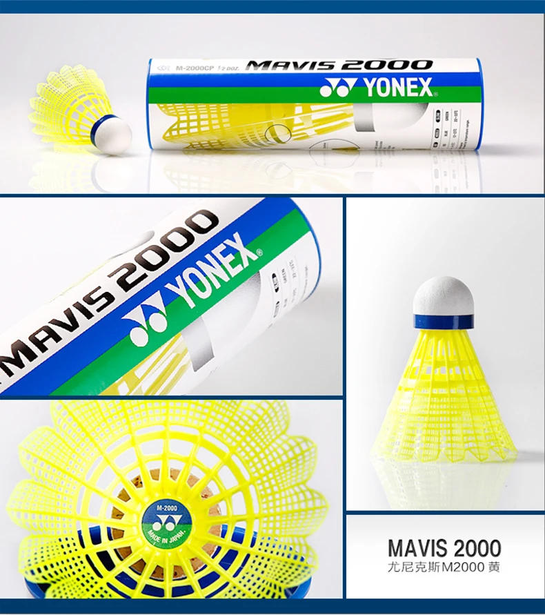 Description Picture 3 of item1Tube Original  Mavis 250 300 600 2000 Badminton Nylon Ball Tournament Shuttle  Badminton  Training  Shuttlecock
