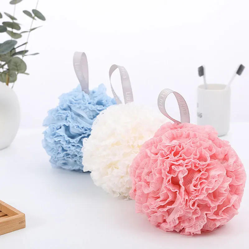 Description Picture 6 of itemSoft Bath Scrub Bath Ball Body Clean Bath Puff Bathroom Supplies  Flower Scrubbing Bubble Shower Mesh Sponge Back Brush