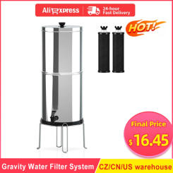 Gravity Water Filter System Water Filtration Bucket with Stand for Home Outdoor Camping Hiking Emergency Preparedness Equipment