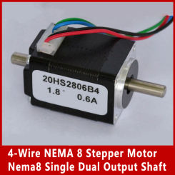 4-Wire NEMA 8 Stepper Motor Nema8 Single Dual Output Shaft 1.4N.cm Holding Torque