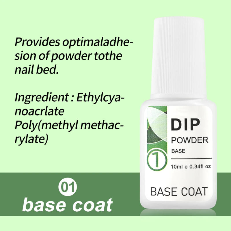 Description Picture 5 of item1/4Pcs Professional Coat/Top Coat/Activator/Brush Dipping Powder Nail Kit 10ml*4jar Natural Dry For Nail Powder Without Lamp