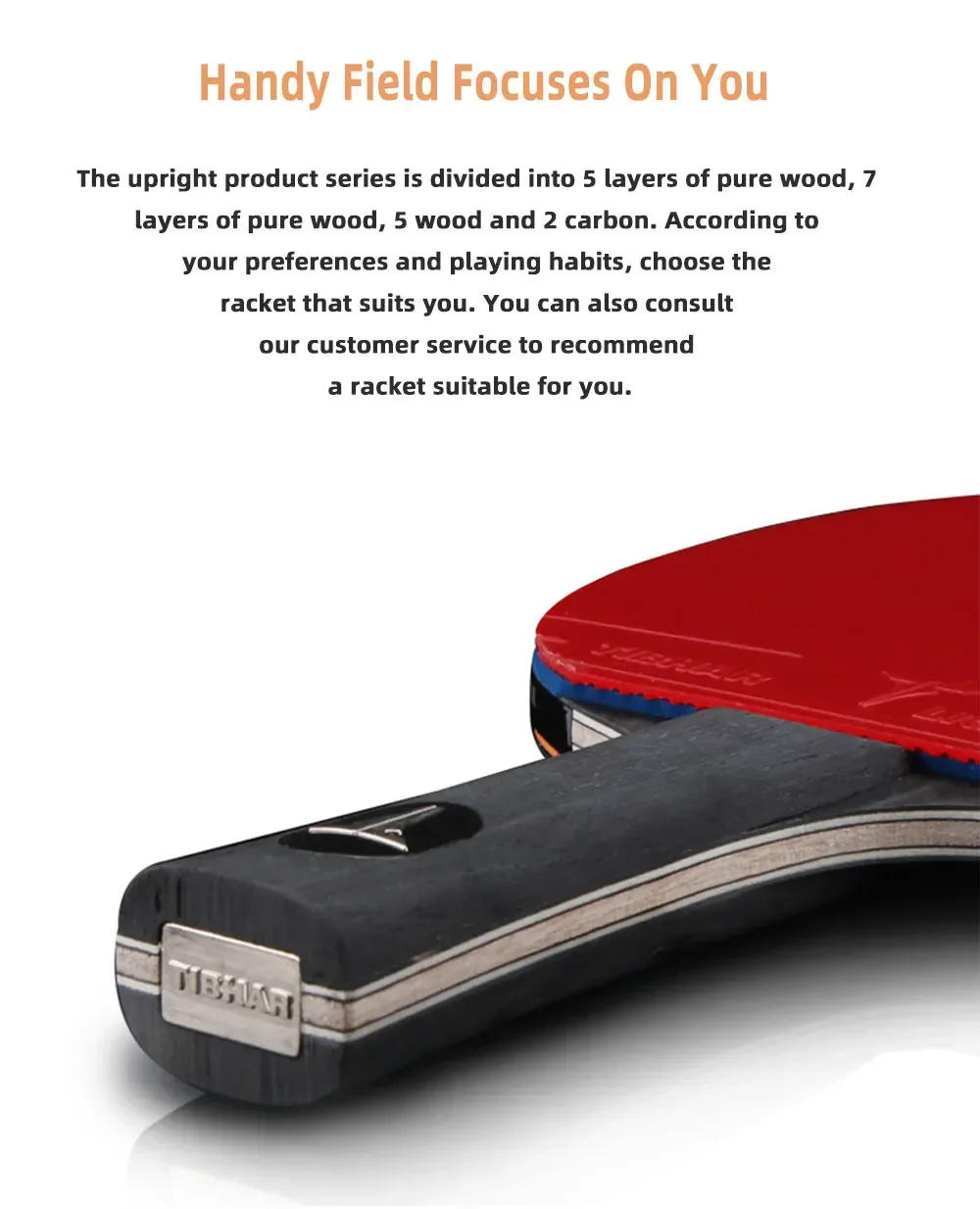 Description Picture 5 of itemTIBHAR 9 Star Table Tennis Racket Superior Sticky Rubber Carbon Blade Ping Pong Rackets Professional Pimples-in Sticky Original