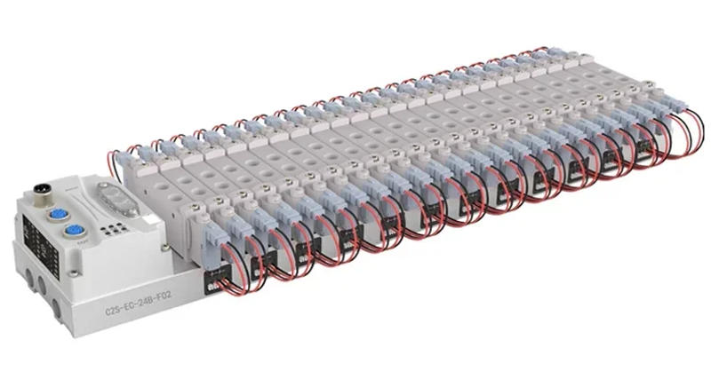 Description Picture 2 of itemHigh Precision EtherNet/IP 4-24 Position Dual Electric Control Automation Industry Pneumatic Parts Bus Solenoid Valve Island