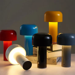 Italian Mushroom Table Lamp Wireless Touch Rechargeable Night Lamp LED Desk Lamp Desktop Decoration Bedroom Bedside Light
